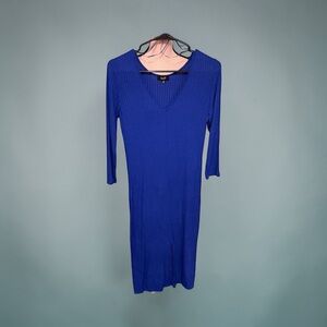 Love J Ribbed Knit Midi Dress | Blue | Size L